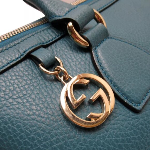 Auth GUCCI Interlocking G Handbag Shoulder Bag green leather - Picture 8 of 16